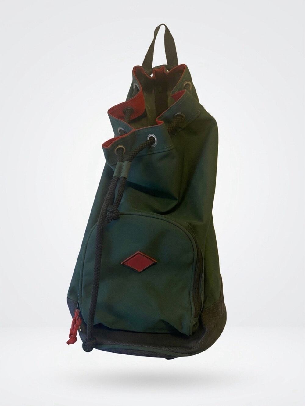 Vintage G.H. Bass & Co Green Canvas Sling Outdoory Backpack Golf Hiking